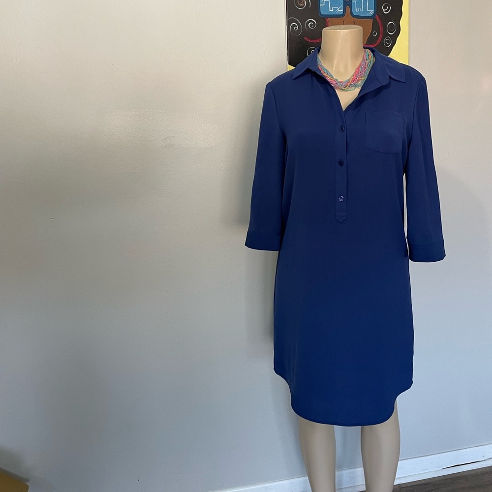 Navy Blue Shirt Dress